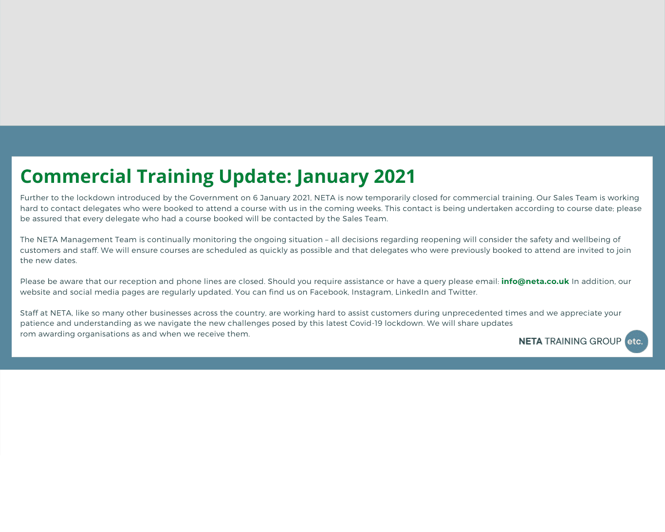 Commercial Neta Training Group